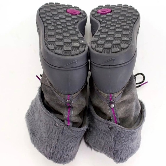 Nike Storm Warrior Snow Boots Womens Size 9.5 High Faux Gray Lace-Up Shaft 11” - Picture 10 of 11